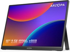 ARZOPA 16" 2.5K Portable Monitor With Leather Sleeve Case, QHD, USB-C HDMI