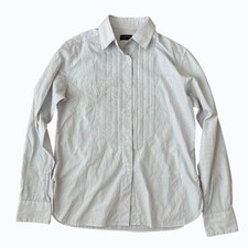 MARGARET HOWELL MHL. Cotton Stripe Pintuck Blouse Shirt Size 2 Japanese Natural