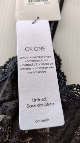 CALVIN KLEIN Underwear Set Bra & briefs BNWT Size S 12B Sheer Black Lace demi - Picture 12 of 15