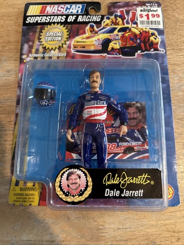 NASCAR Superstars of Racing Dale Jarrett Actionfigur mit Karte 1998 ToyBiz Neu
