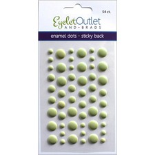 Eyelet Outlet Adhesive-Back Enamel Dots 54/Pkg Matte Green