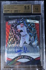 2017 Panini National VIP Red Wave /25 Aaron Judge Rookie Auto Autograph BGS 9.5