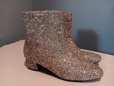 Ladies Silver Sequin Short Boots