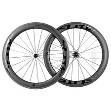 ELITEWHEELS 700c Carbon Road Bike Wheels Clincher Tubeless Ready U Shape