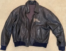 Men's Planet Hollywood Las Vegas Leather Bomber Jacket Size XL