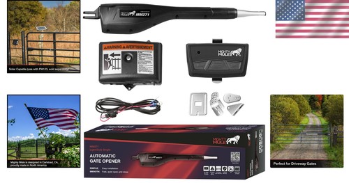 Versatile Automatic Gate Opener - Fits 12ft Gates, Black Finish, DIY Friendly - Picture 2 of 7