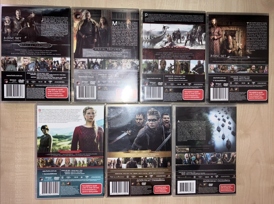 Vikings: Series 1-5 Seasons 1,2,3,4,5 DVD Region 4 PAL Travis Fimmel - image 3 of 4