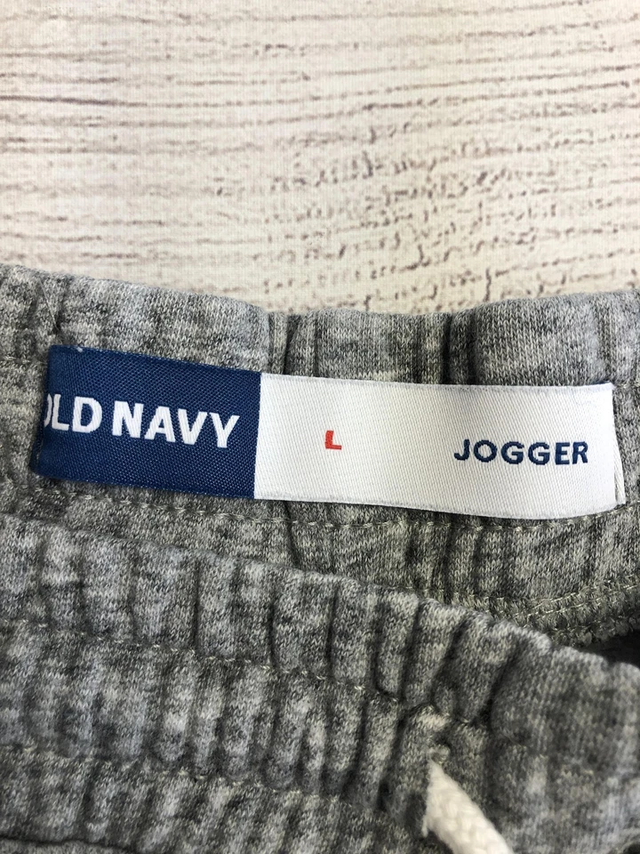 Pantalones de chándal Old Navy para hombre grandes grises de vellón bolsillos con cordón Foto 4 de 4