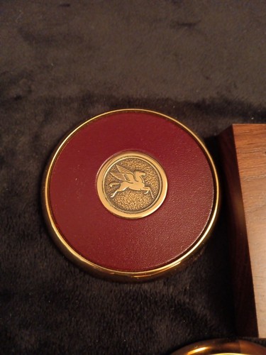 The BTS Collection Pegasus Mobil Oil Solid Brass Coasters 4 3/4" - Picture 4 of 8