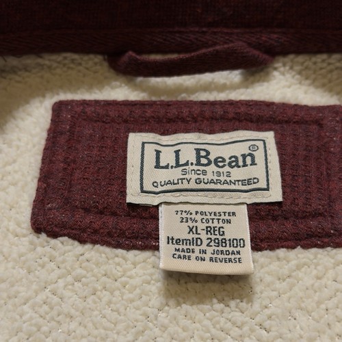 LL Bean Shirt Mens XL Katahdin Iron Works Bonded Waffle Knit Fleece Henley - Picture 3 of 7