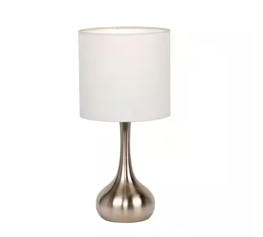 Contemporary Table Lamp W/white Fabric Shade