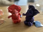 CE Lot of 2 Mini Plush Triceratops Dinosaurs Pink Purple Washable Vintage 2000 — photo 3