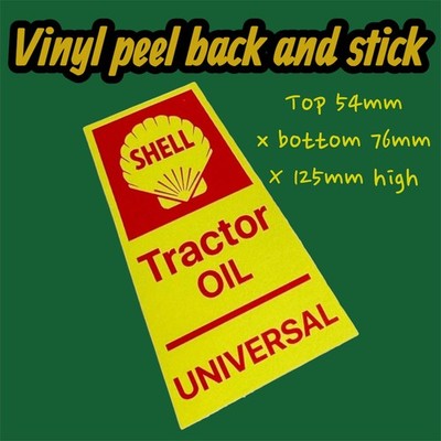 Shell Traktor Öl Universal Vinyl Aufkleber Dose Service Bauernhof Kanne Ausgießer Landwirtschaft