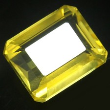 Natural 11.60 Ct Certified Ceylon Yellow Sapphire 14x11 MM Emerald AAA+ Gemstone