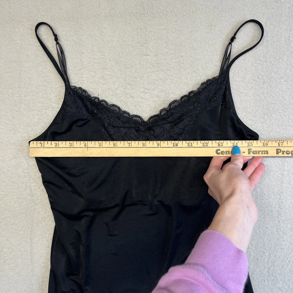 Ограниченный Y2K черный кружевной Майка женский размер XL Babydoll Cami - Изображение 2 из 4