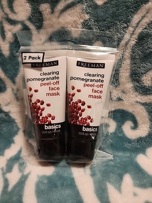 (2) Freeman Clearing Pomegranate Peel-Off Face Mask Rejuvenating Cleanser 1.5 oz