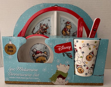 Kids Disney Dinnerware Set 5 Piece Winnie The Pooh Plate Bowl Cup Spoon Fork