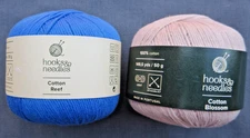 Hooks & Needles Yarn, Mixed Lot of 2, Cotton Reef & Cotton Blossom