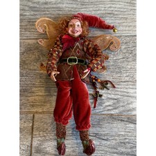 Adorno de hadas elfo bufón muñeca de fantasía alada estante cuidador gnomo muñeca victoriana