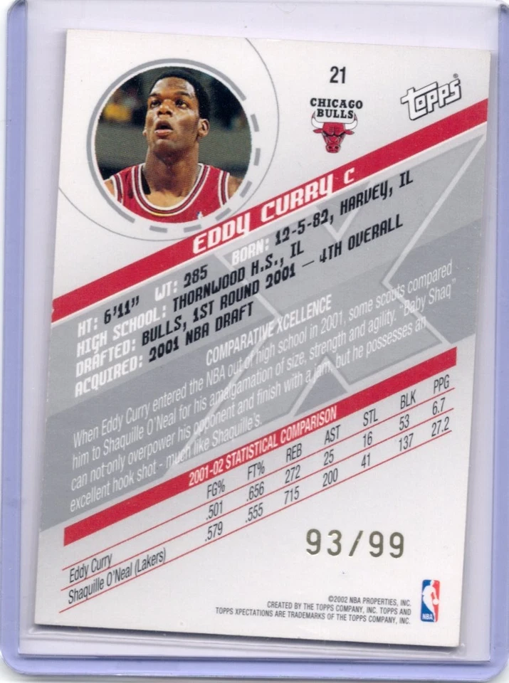 2002-03 Topps Xpectations Eddy Curry #21 GOLD /99 - Image 2 of 2