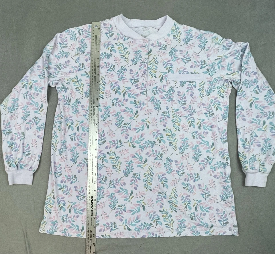 Conjunto de pijama para mujer Vermont Country Store mediano lavanda floral algodón tejido Foto 4 de 4