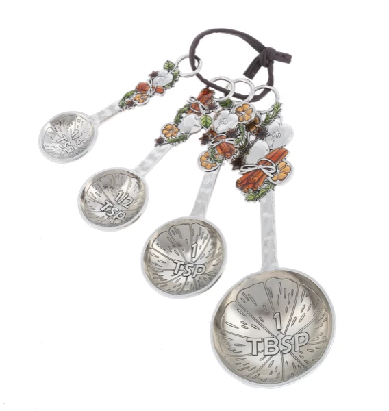 WBOT Cinnamon Spice Color 4 pc metal Measuring spoon Set Ganz ER79385