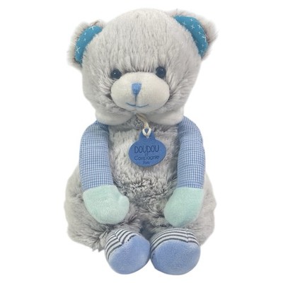 Doudou Et Compagnie Paris 9'' Teddy Bear Plush Stuffed Animal Baby Blue