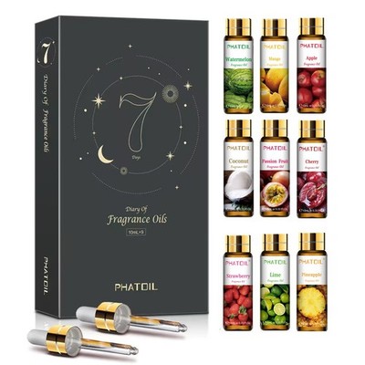 9PCS 10ml/0.33fl.oz Fruity Fragrance Oils Gift Set,for Diffusers,Soap,DIY Candle