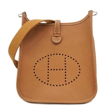 Auth [5oe5748-h] HERMES Shoulder Bag Evelyn TPM Taurillon Clemence Gold Silv...