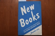 1939 NOVEMBER NEW BOOKS - THE OXFORD UNIVERITY PRESS- SOFTCOVER BULLETIN- K 3245