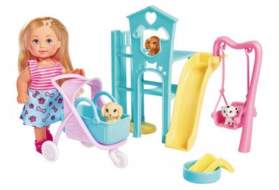 Evi Love Welpenspielplatz Puppe Simba Hund Spielset