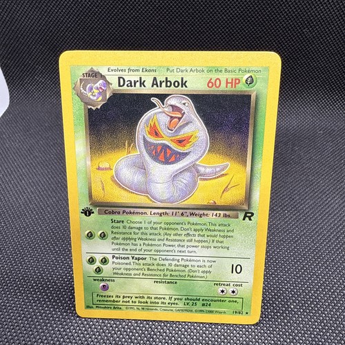 Pokemon TCG Dunkles Arbok 19/82 1. Edition Team Rocket Regular Unbespielt NM