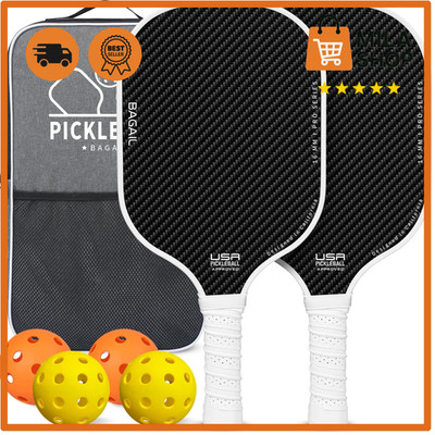 Pickleball Schlägerset 4 Bälle Stoßdämpfung ergonomisch Set 2 Schläger Anfänger