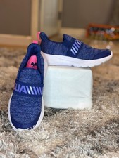 Under Armour RSV Kids Slip-On Mesh Athletic Sneakers Blue Pink 2.5Y
