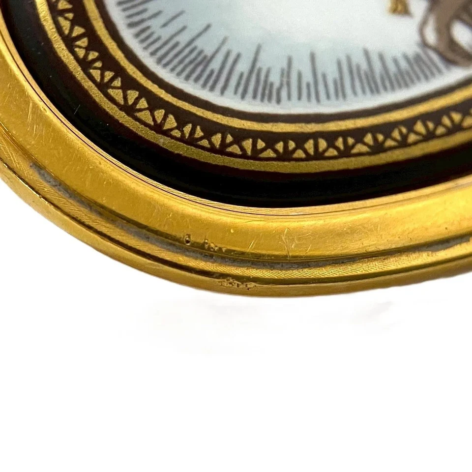 Broche HERMES EMAUX Chapado en Oro Caballo Cloisonne Blanco Marrón Mujer Sin Caja Usado Foto 4 de 4