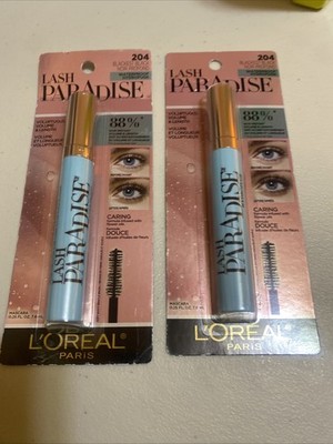2 L'Oreal Paris Voluminous Lash Paradise Waterproof Mascara Blackest Black 204