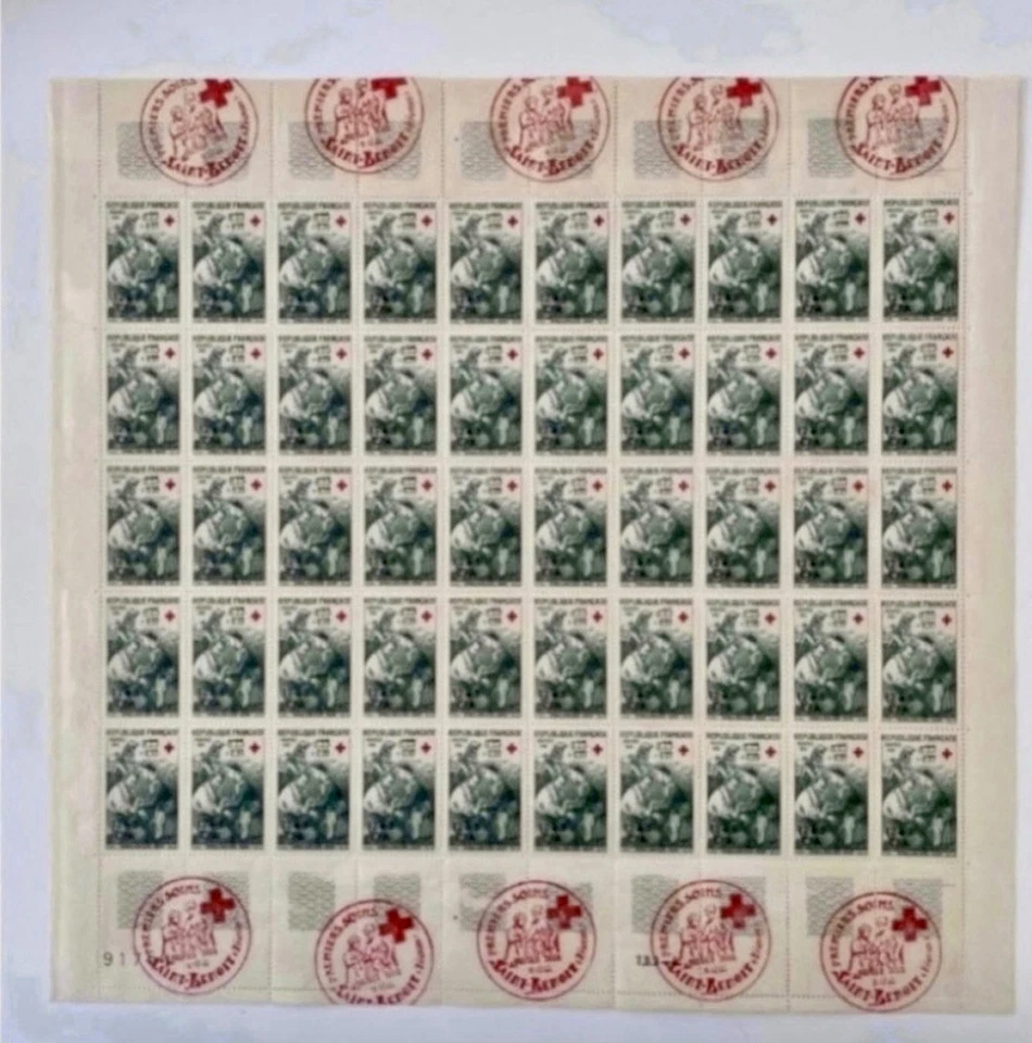 Réunion - 370/371  Croix rouge - 2 feuilles 50v Etat Luxe Premier Jour - Photo 2/2