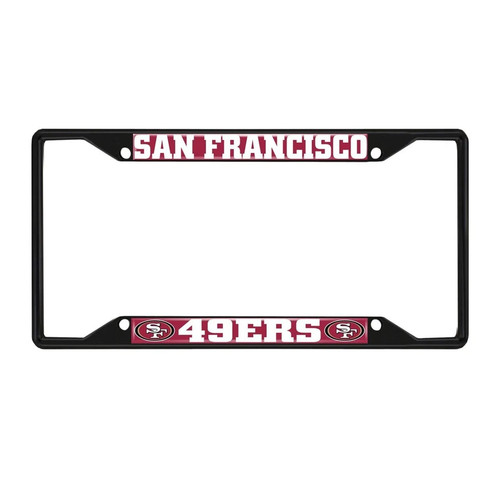 Fanmats - San Francisco 49ers Black Metal License Plate Frame Car Truck Auto NFL
