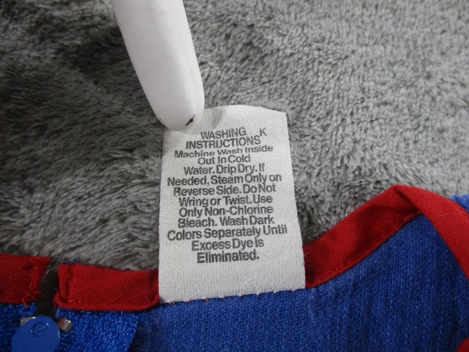 Vestido Vintage Pana Niñas 4 Azul Sin Mangas Multicolor Lazo Borde Fiesta Espalda Foto 3 de 4