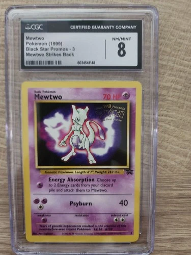 1999 Mewtwo WOTC Black Star Promo 3  First Movie Stamped Promo CGC 8 NM/MT MINT