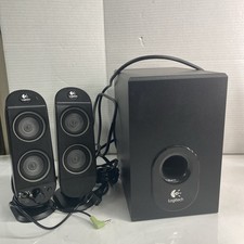 Logitech X-230 Computer Multimedia Speakers with Subwoofer Black Tested Working 