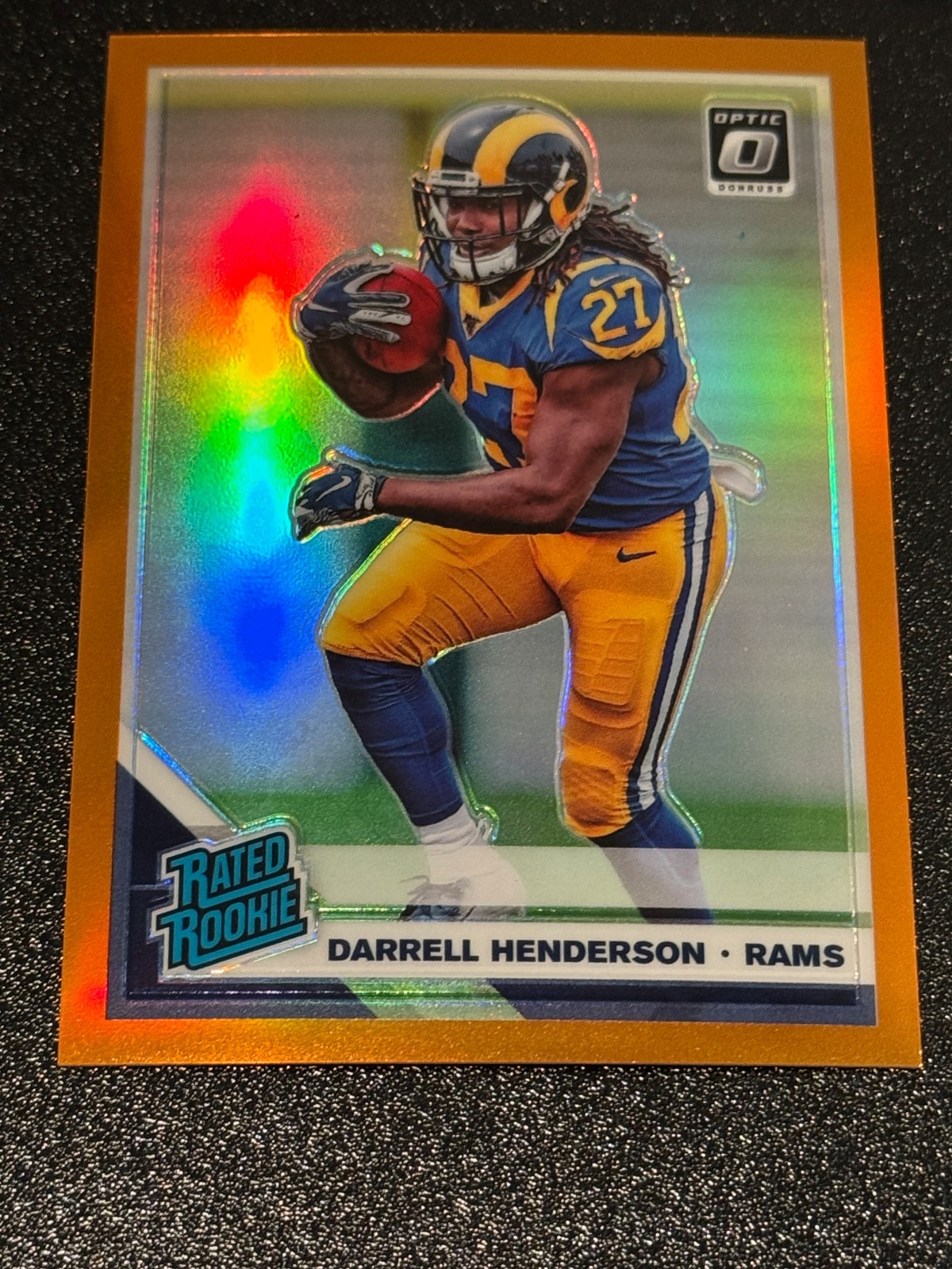 2019 Panini Donruss Optic Rated Rookie Orange Prizm /199 Darrell Henderson