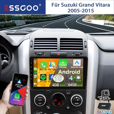DAB+ Für Suzuki Grand Vitara 2005-15 CarPlay 4+64G Android 15 Autoradio NAVI KAM