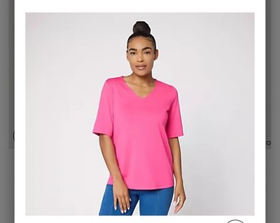 Susan Graver Essentials Butterknit V-Neck Top with Elbow Sleeves Size 2X NWT