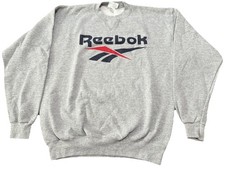 Reebok L Grey Vintage Athleisure Casual Sport Outdoor Lounge Sweatshirt