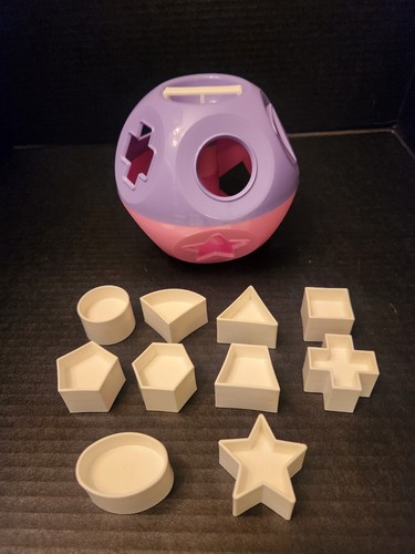  Tupperware Shape-O-Ball  Learning TupperToy Pink & Purple w/White Shapes