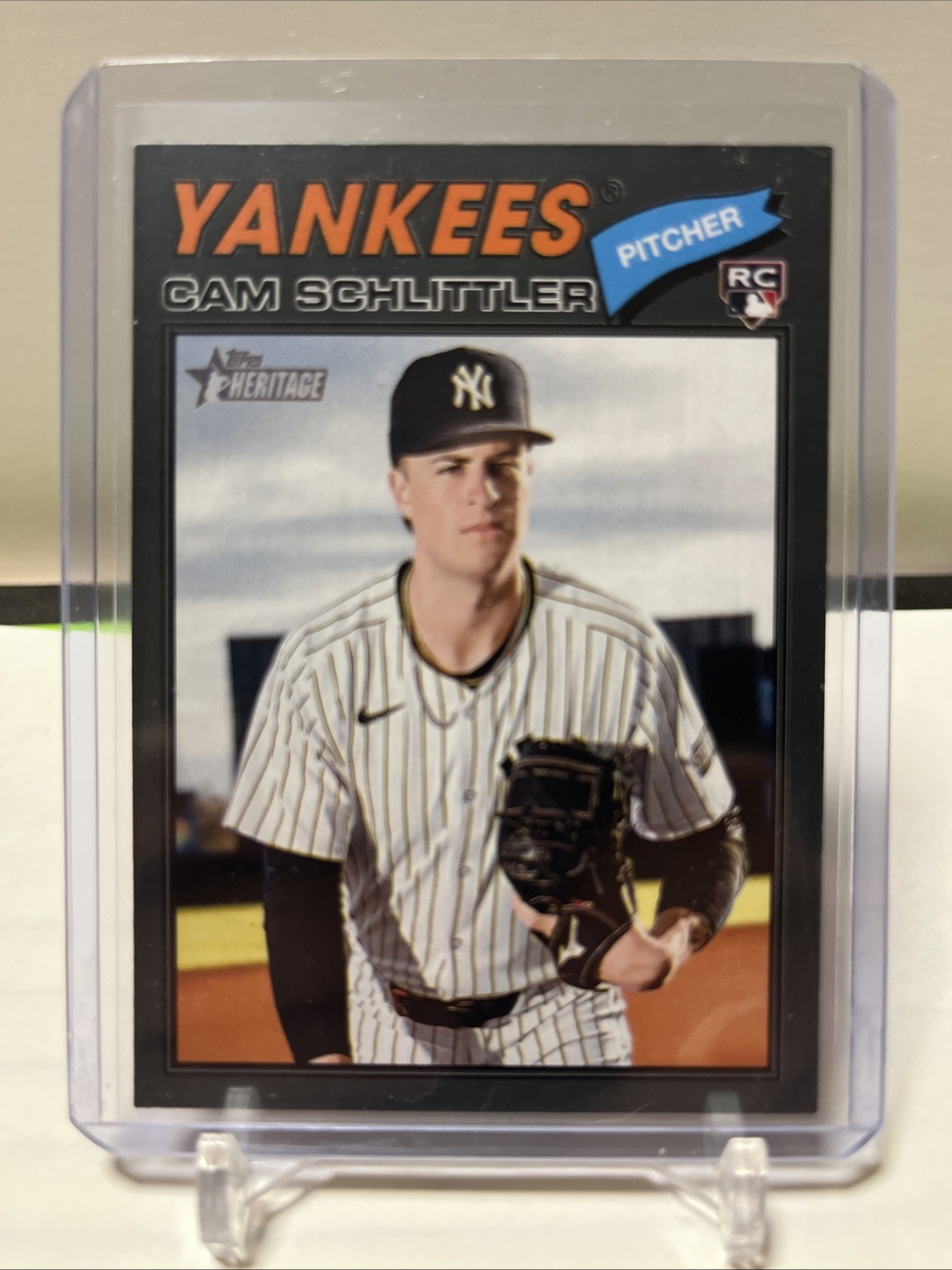 2026 Topps Heritage Cam Schlittler #222 Rookie Card Black Border Parallel