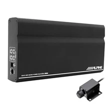 Alpine KTA-200M & RUX-KNOB.2 Bundle: 400W Mono Power Pack Amplifier, Bass Knob