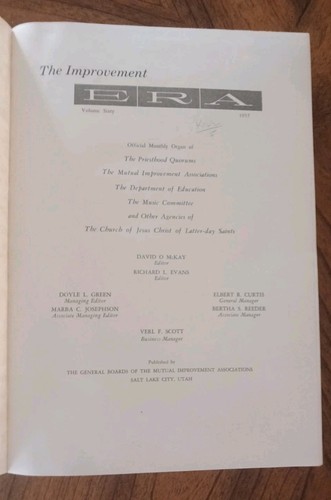 1957 LDS Improvement Era Vol 60 Mormon Magazine Complete Hardcover Bound Year - Afbeelding 4 van 9