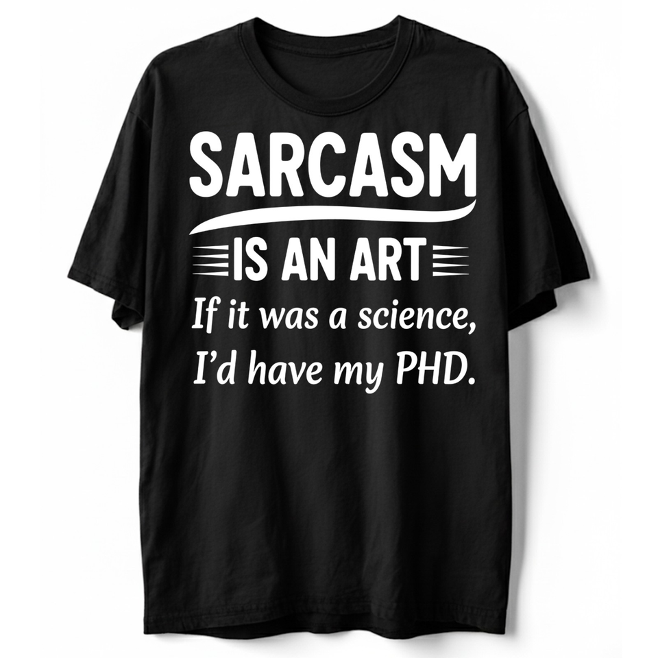 Sarcasm Is An Art If It Was A Science I’d Have My PhD Funny Sarcastic T ...